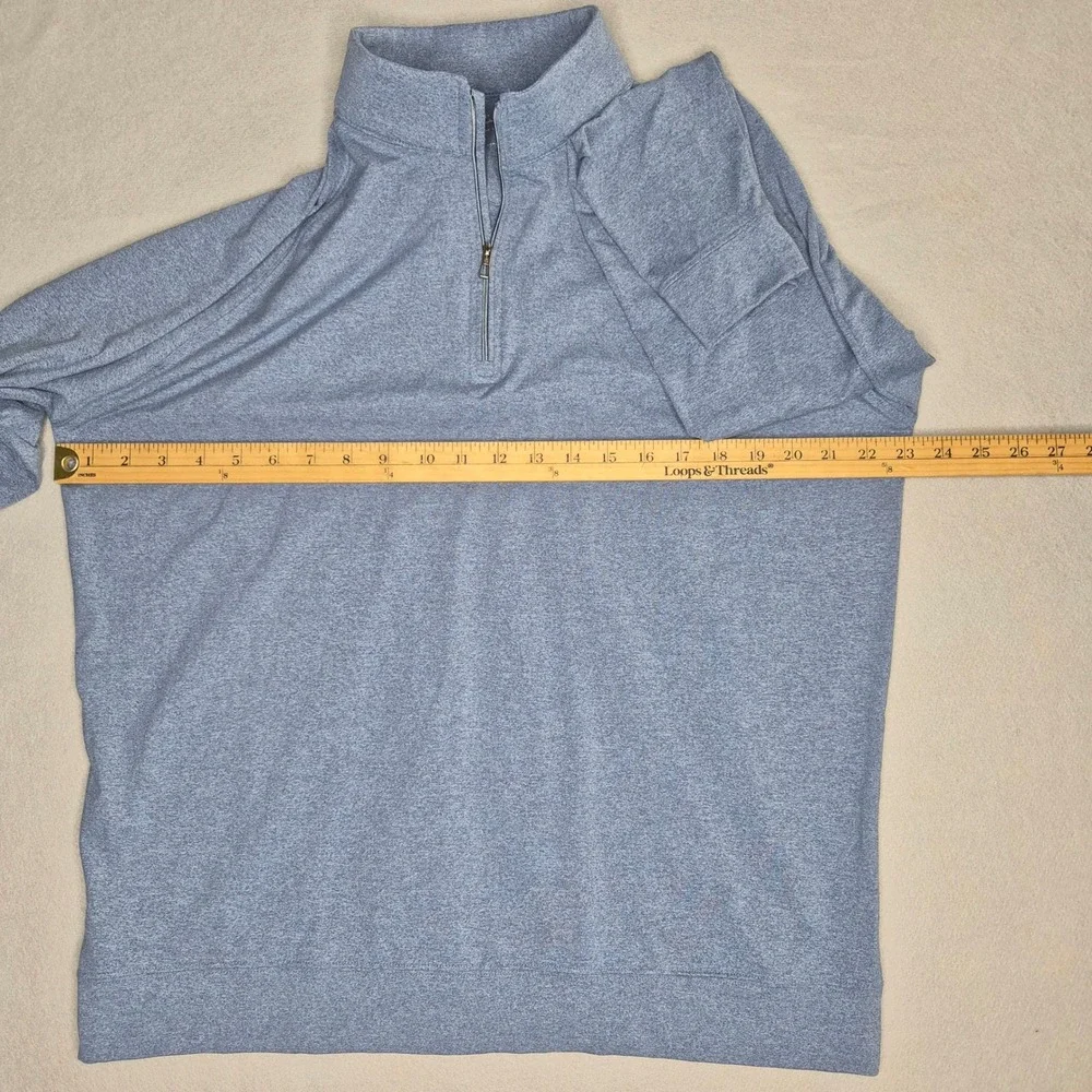 Holderness & Bourne Mens Dry-Luxe Performance Quarter Zip Pullover Blue Large